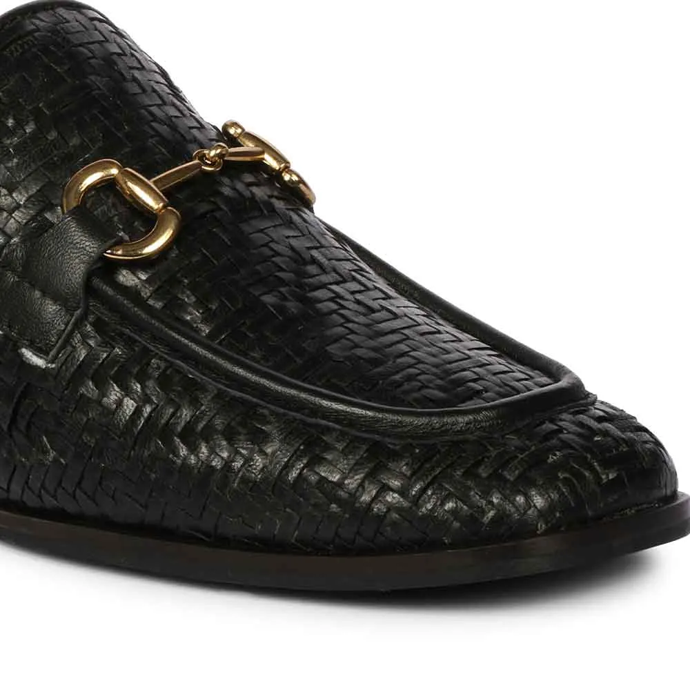 Saint Izaan Black Leather Handcrafted Moccasins