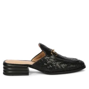 Saint Izaan Black Leather Handcrafted Moccasins
