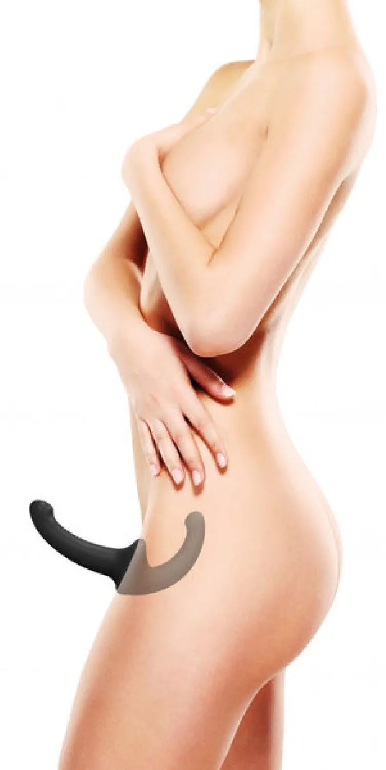 Silicone Strapless Strap-On (Black)