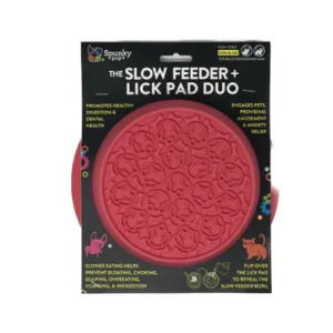 Spunky Pup® Slow Feeder & Lick Pad Duo Combo Bowl