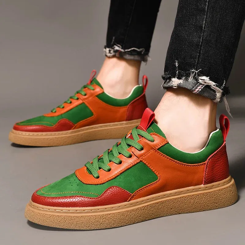 STARBURST GENUINE LEATHER SNEAKERS