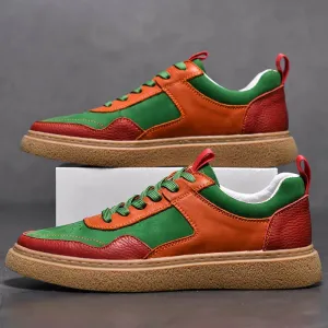 STARBURST GENUINE LEATHER SNEAKERS