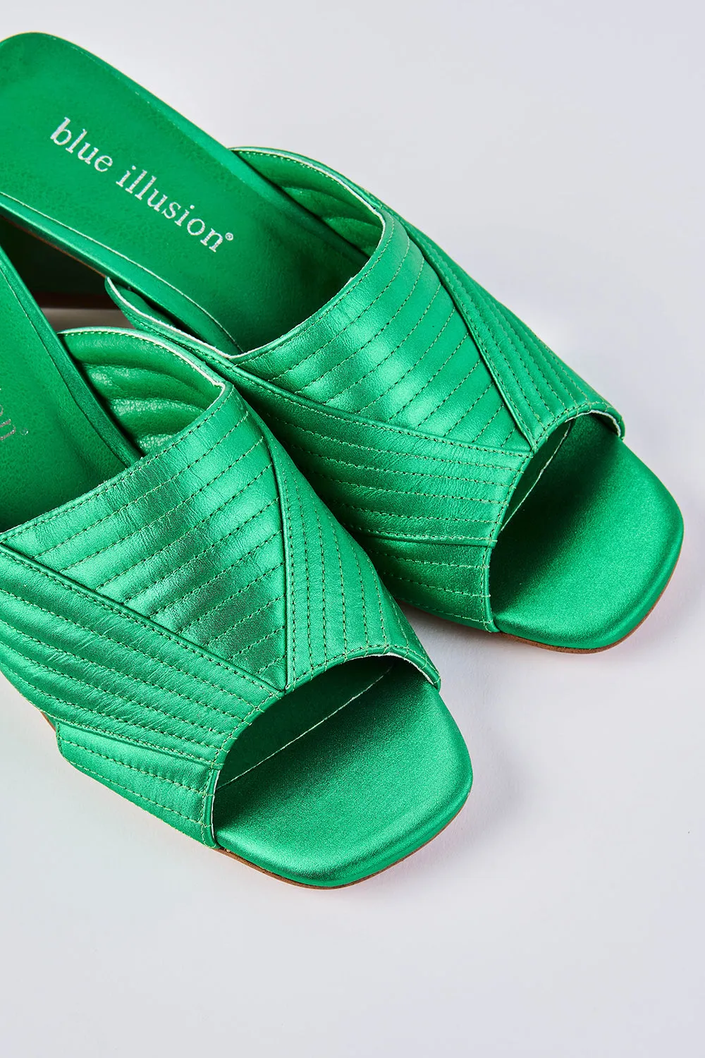 Stella Satin Mule - Vibrant Green