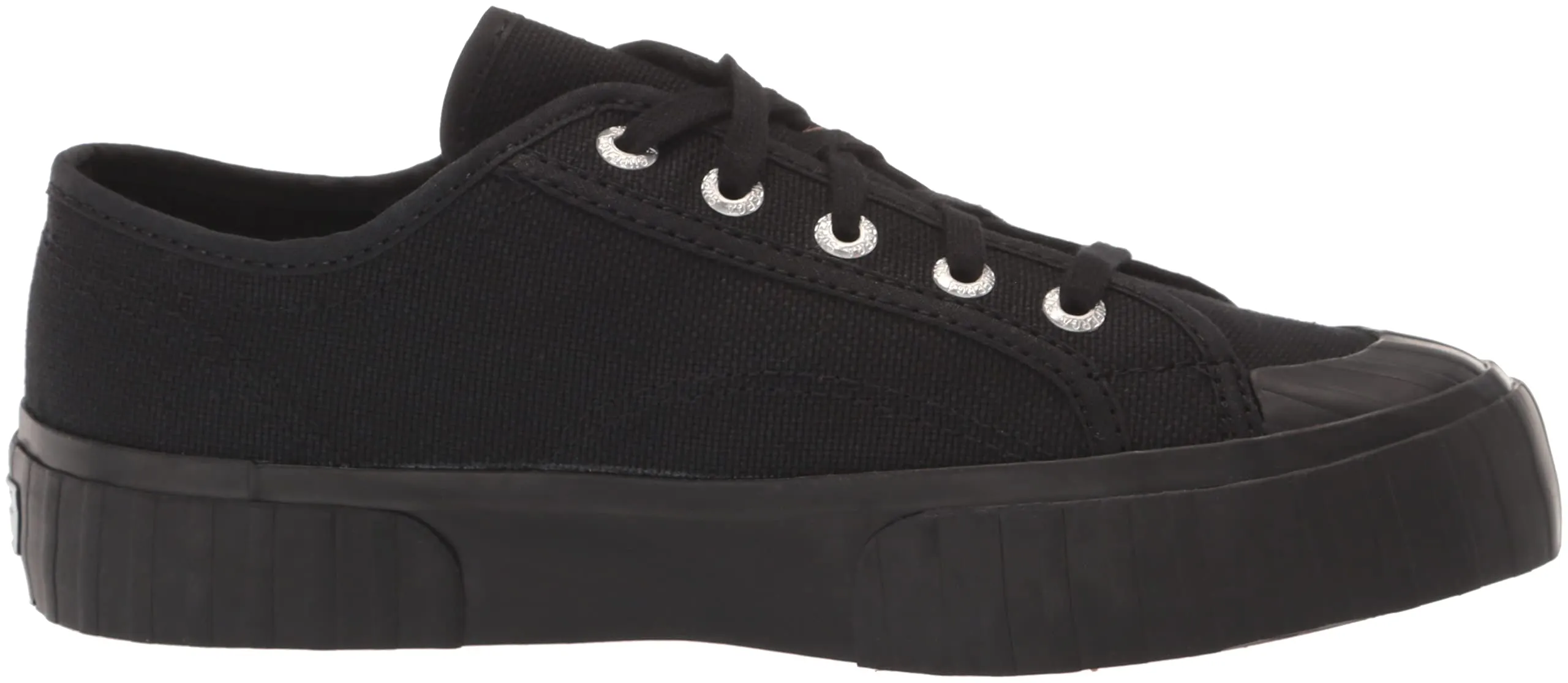 Superga 2630 Cotu All Black Lace Up Rounded Toe Tennis Shoe Signature Sneaker