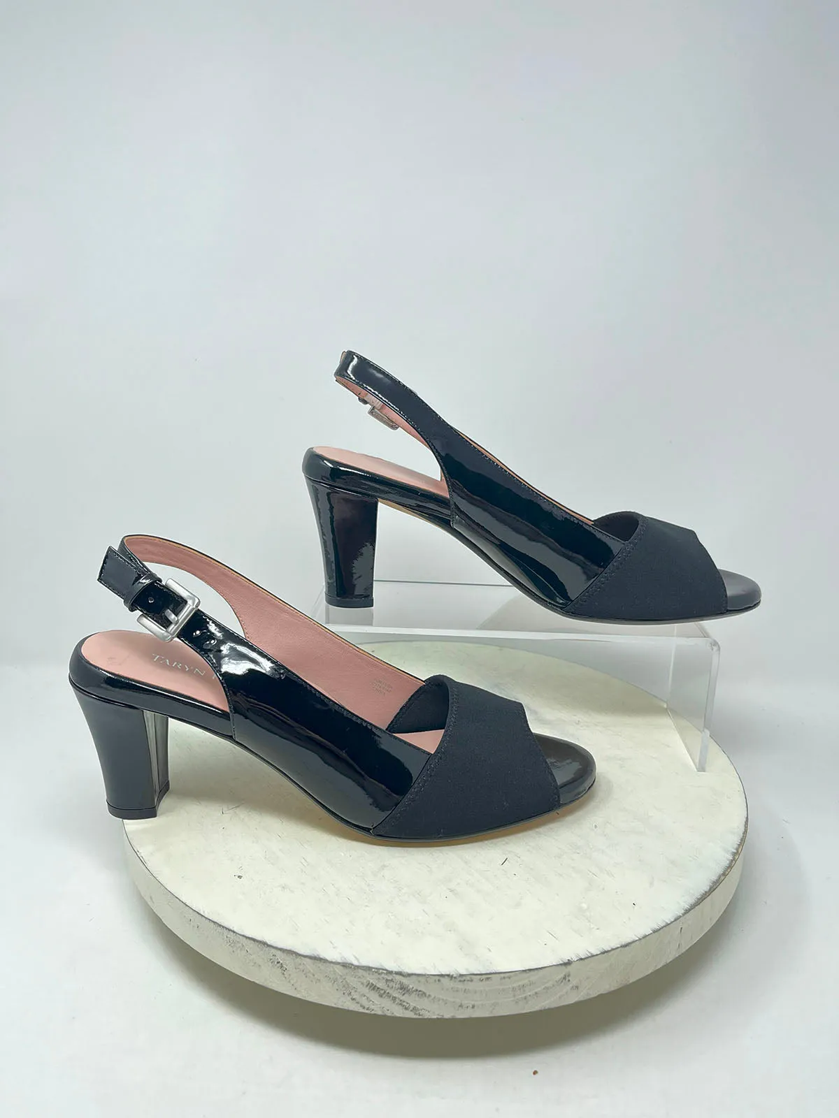 Taryn Rose Size 9  Black Patent Sling-Back Pumps NIB