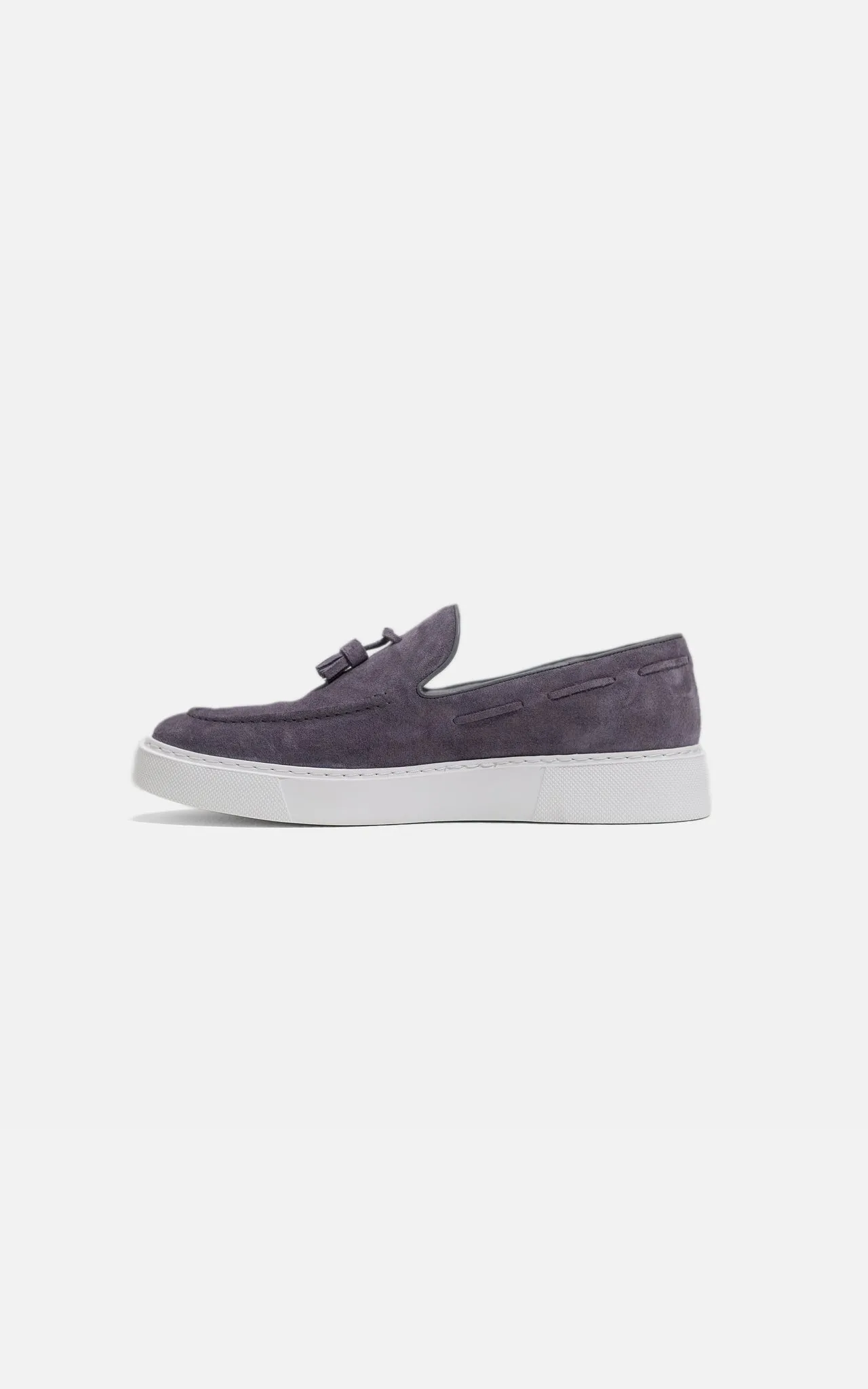Tassel Loafers Suede Gray