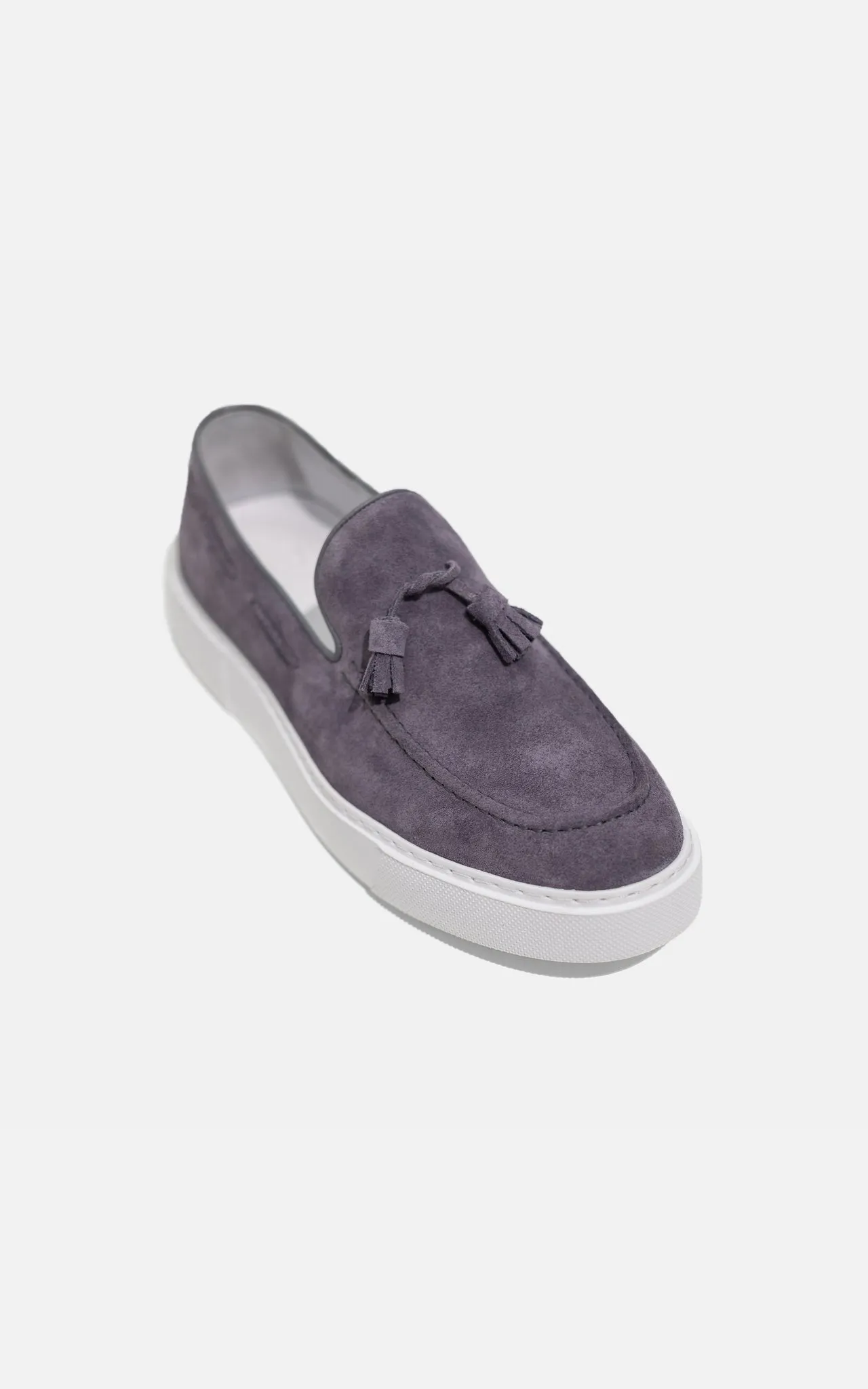 Tassel Loafers Suede Gray