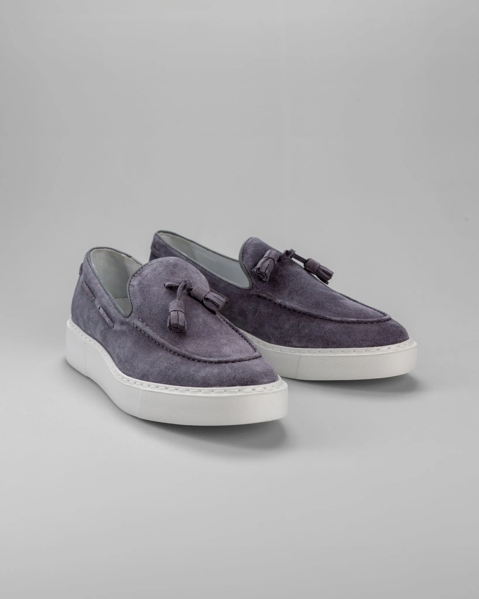 Tassel Loafers Suede Gray