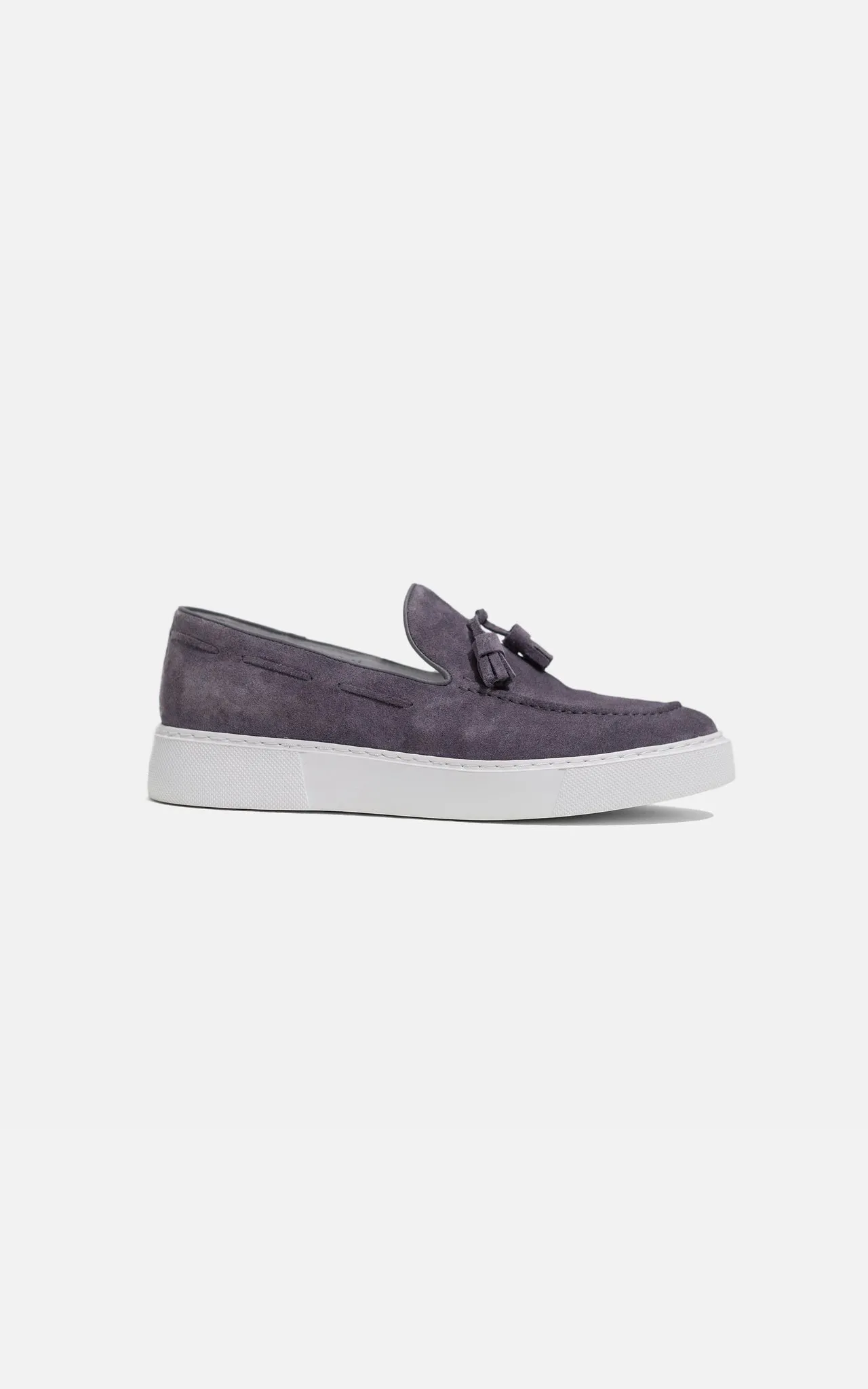 Tassel Loafers Suede Gray