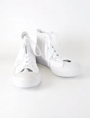 White Leather Hightop Converse - New But Imperfect