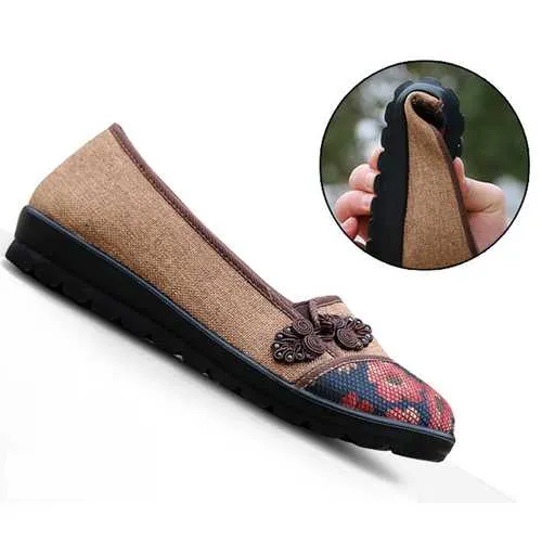 Women Leisure Chic Shoes Breathable Slip-on Loafers Sweat Absorption Flats