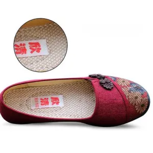 Women Leisure Chic Shoes Breathable Slip-on Loafers Sweat Absorption Flats