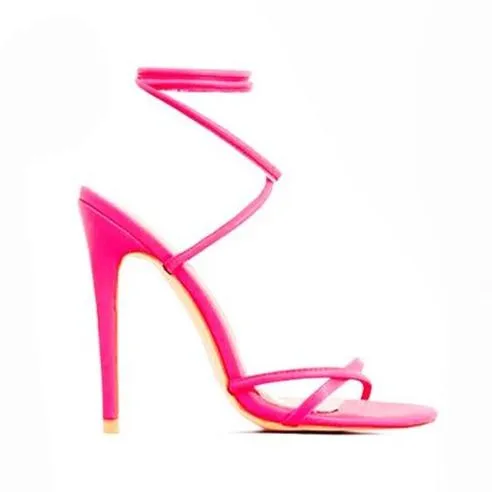 Women's neon flip flop heels stiletto high heel strappy sandals heels