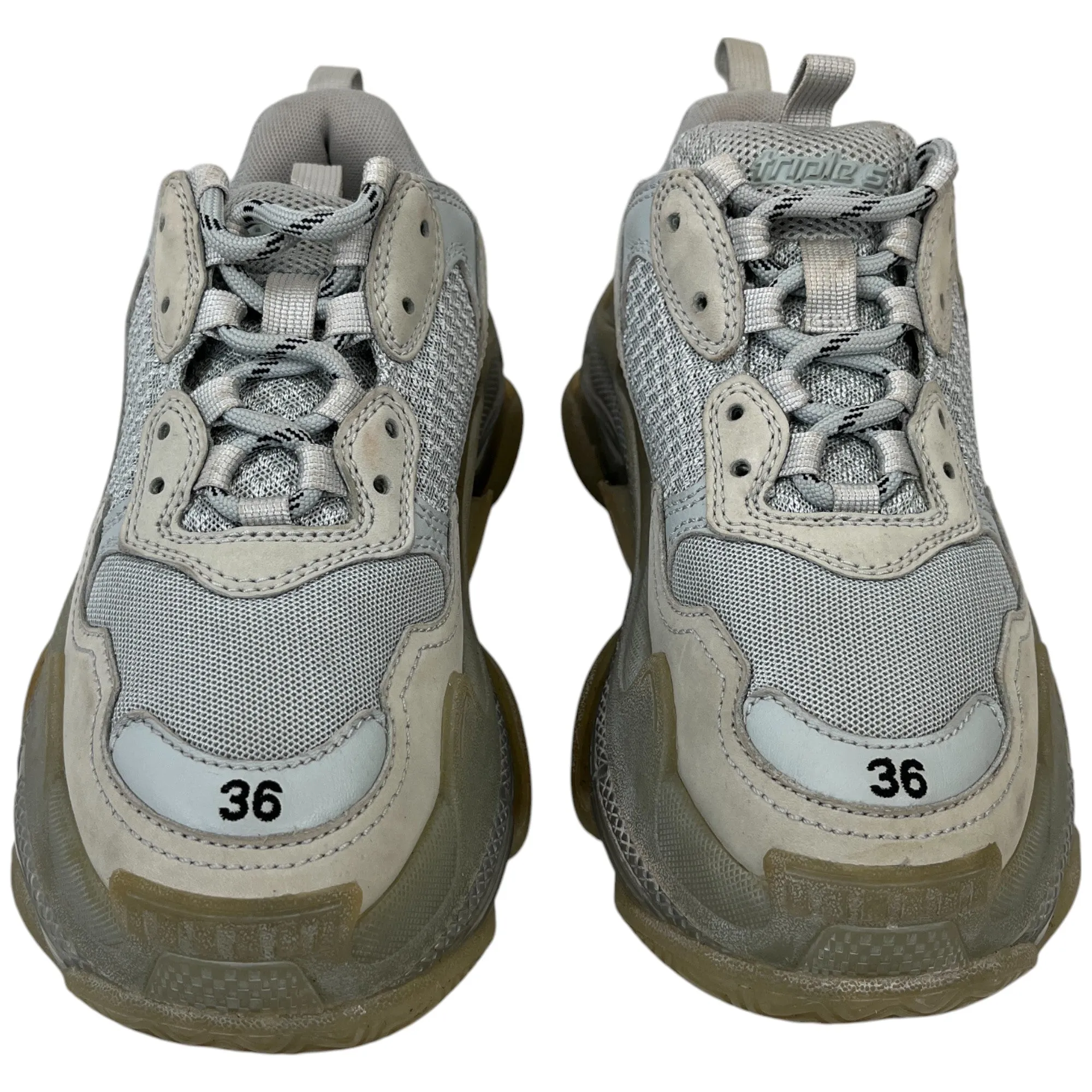 Women's Triple S Low Trainers Grey Size EU 36 / UK 3