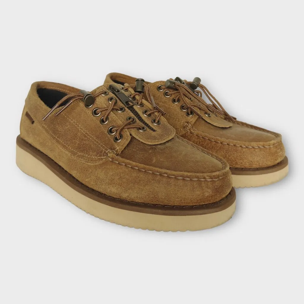 x Engineered Garments Tan Suede Zip Front Loafers