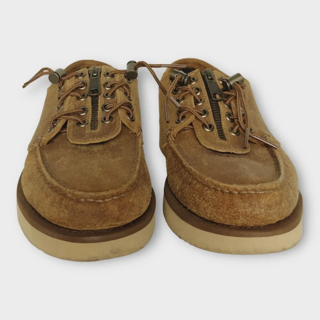 x Engineered Garments Tan Suede Zip Front Loafers